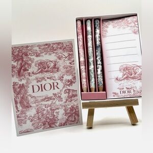 Dior Toile de Joy Memo Notepad and Pencils x 3 Pink Stationery Set NWT GWP